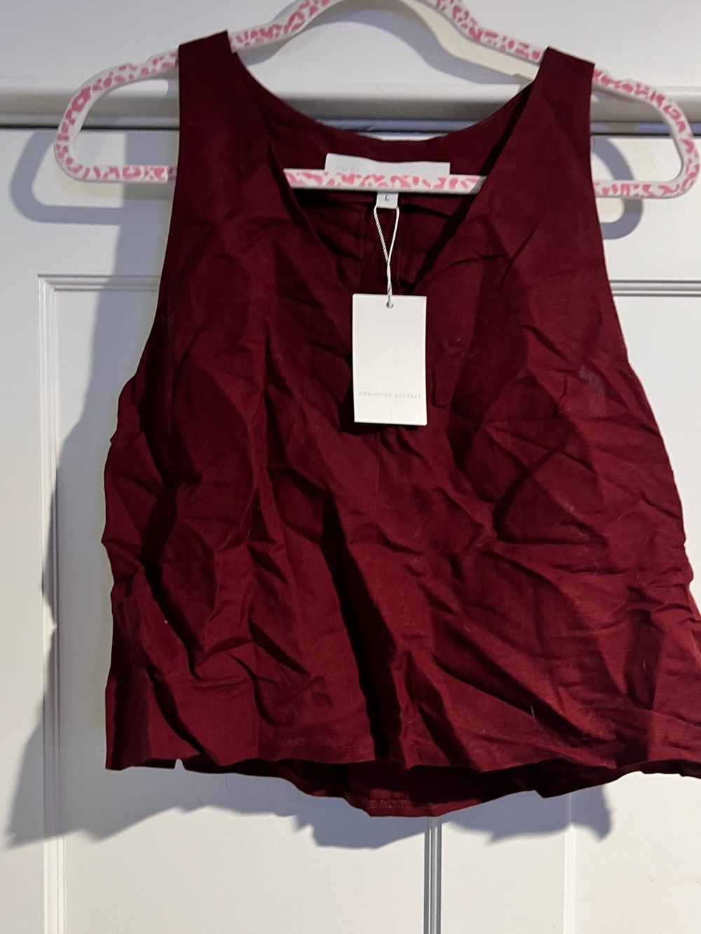 Christine Alcalay Viviene Tank in Cranberry - Sz. l - NWT - Picture 2 of 8